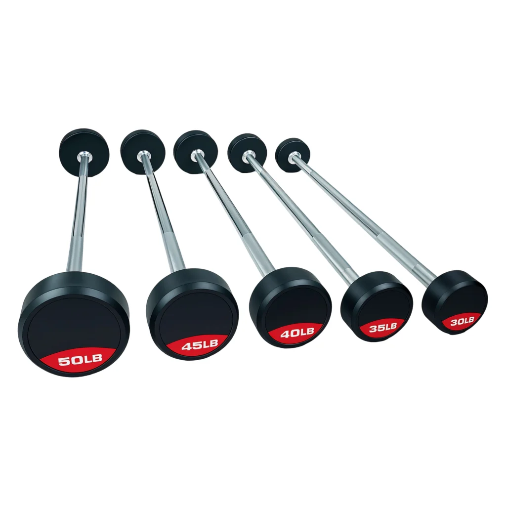 SET DE 5 BARRAS RECTAS DE PESO FIJO (20 lbs – 60 lbs)