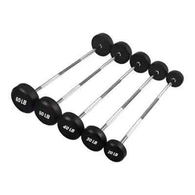 SET DE 5 BARRAS RECTAS DE PESO FIJO (20 lbs - 60 lbs)