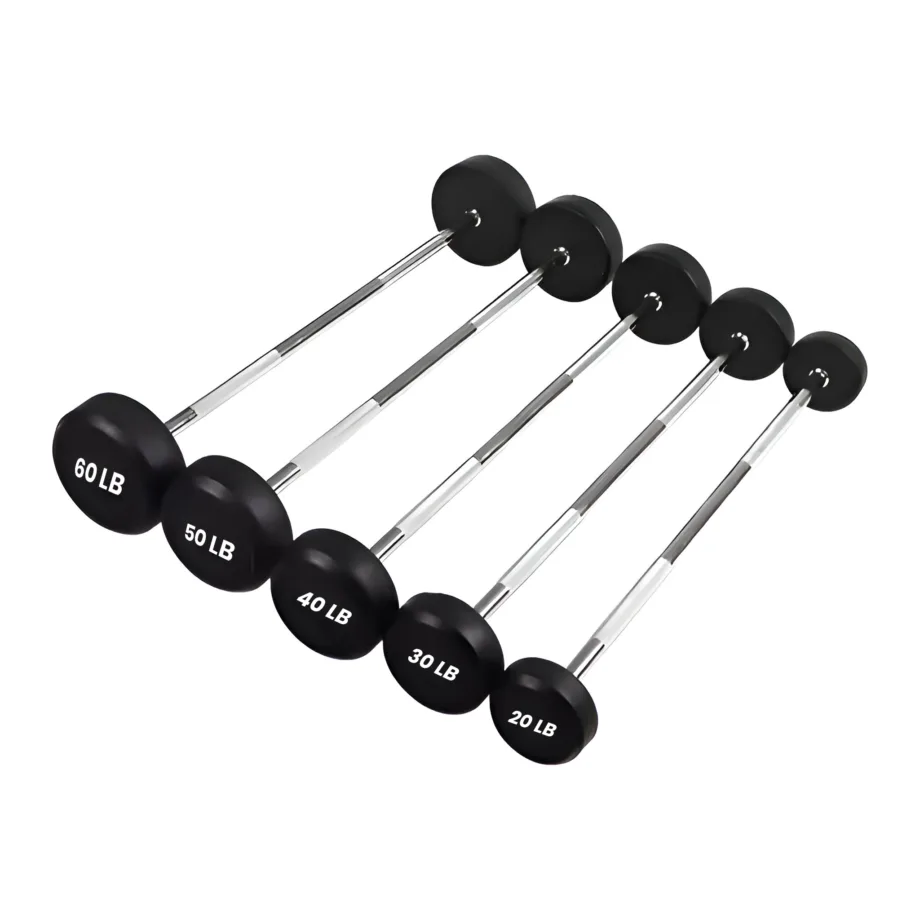 SET DE 5 BARRAS RECTAS DE PESO FIJO (20 lbs – 60 lbs)