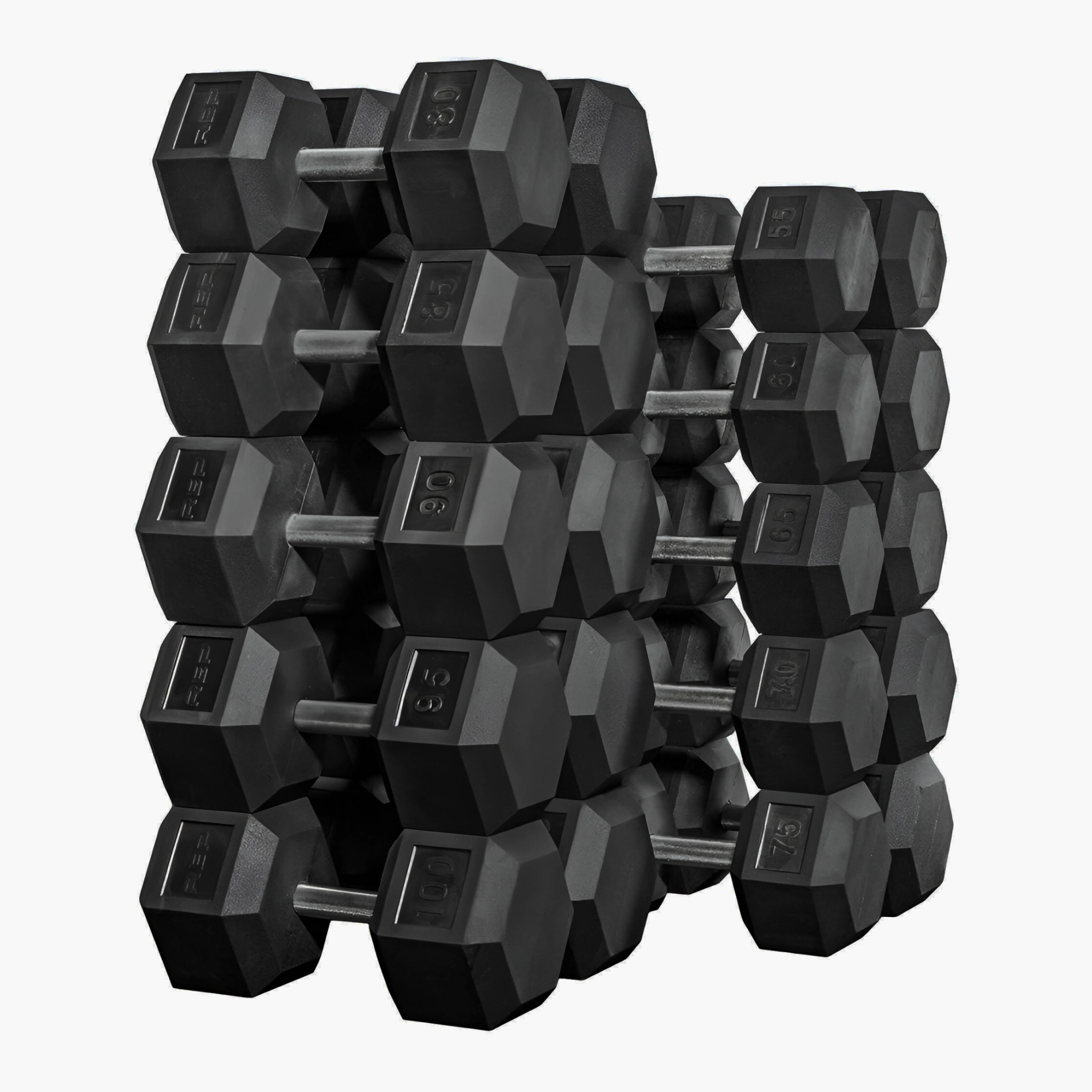 SET DE MANCUERNAS HEXAGONALES (5 lbs - 50 lbs)
