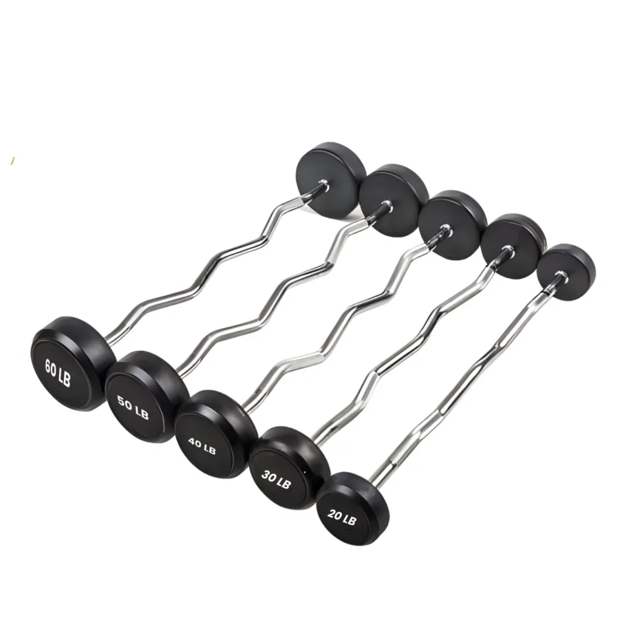 SET DE 5 BARRAS CURVAS DE PESO FIJO (20 lbs – 60 lbs)