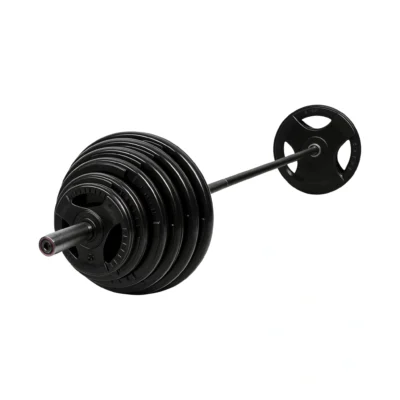 SET OLIMPICO PLASTIFICADO, CON BARRA Y DISCOS (290 lbs)