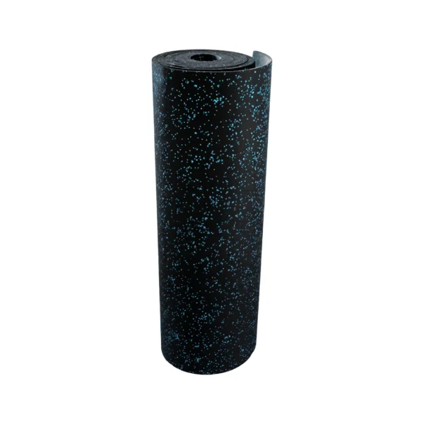 ROLLO DE CAUCHO COLOR NEGRO CON PUNTOS AZULES
