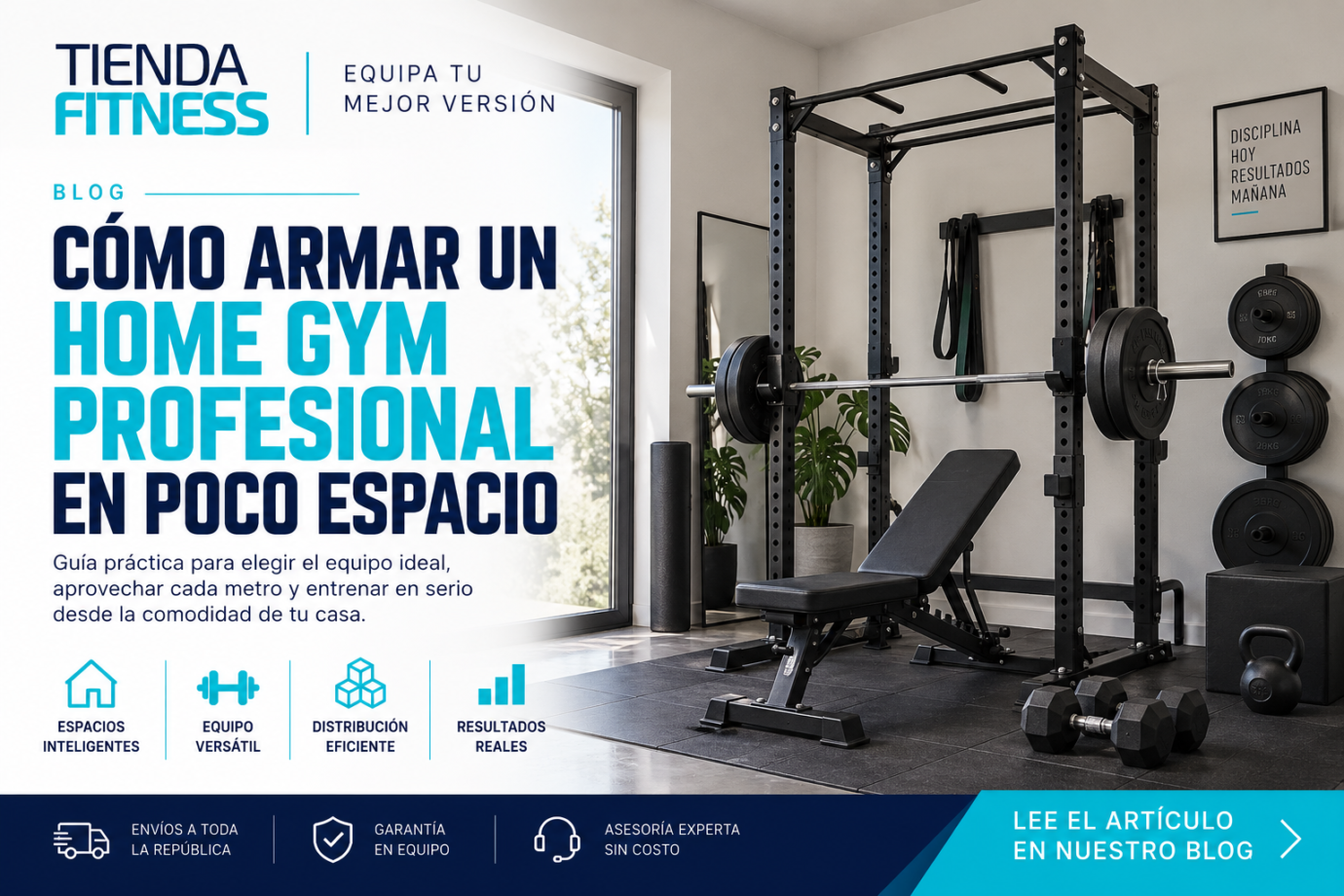 Cómo armar un home gym profesional en poco espacio