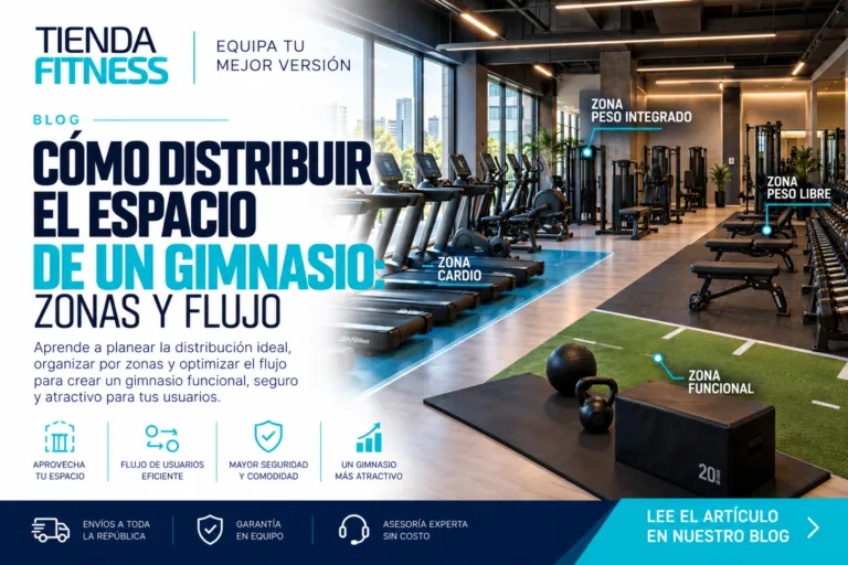 Cómo distribuir el espacio de un gimnasio: zonas y flujo